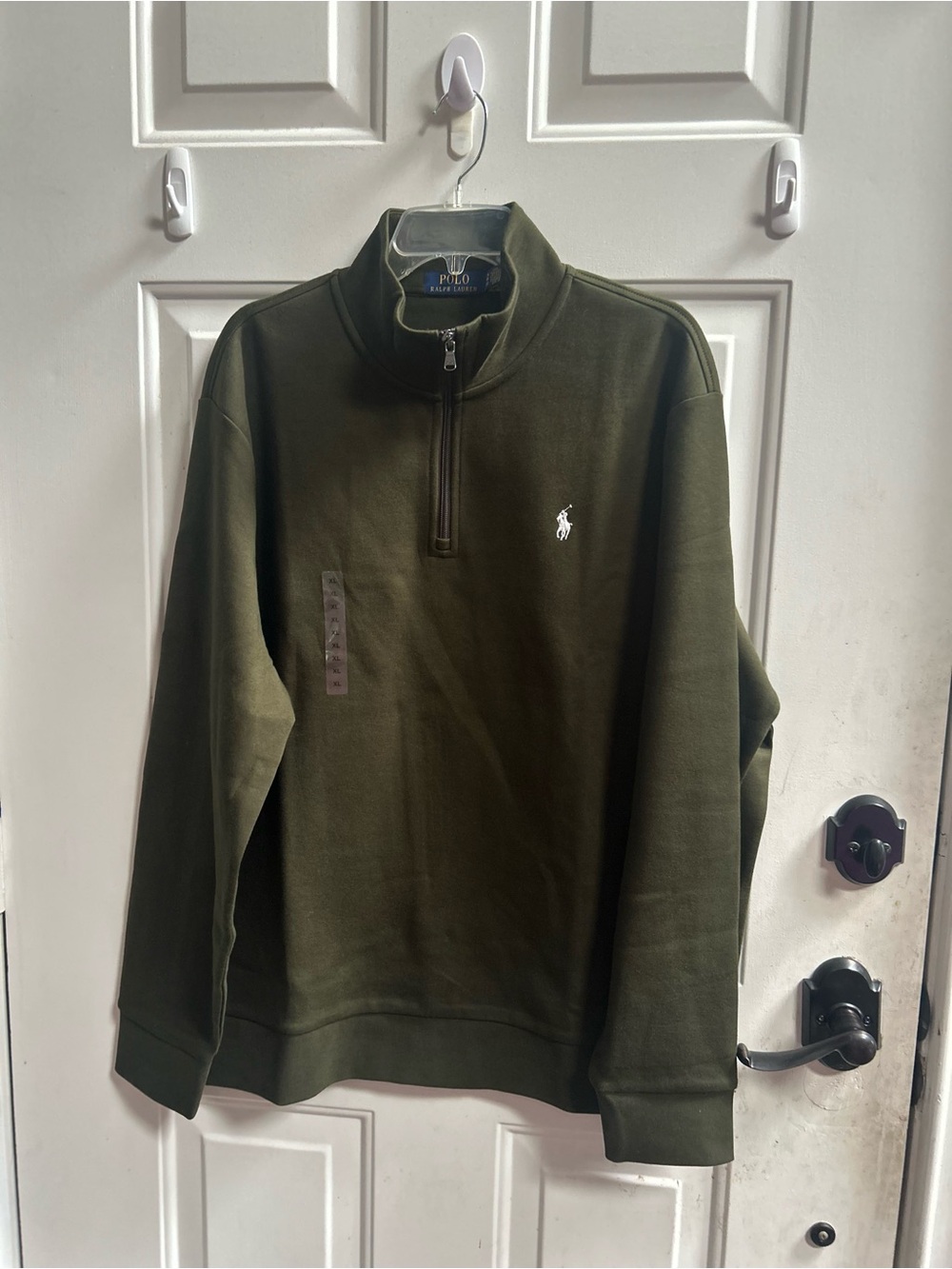 Polo by Ralph Lauren Olive Green Quarter-Zip Pullover Sweater Sz L
